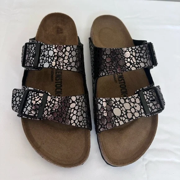 NEW Birkenstock Arizona Metallic Stone Sandals | Size 38 (7/7.5) - Picture 2 of 8